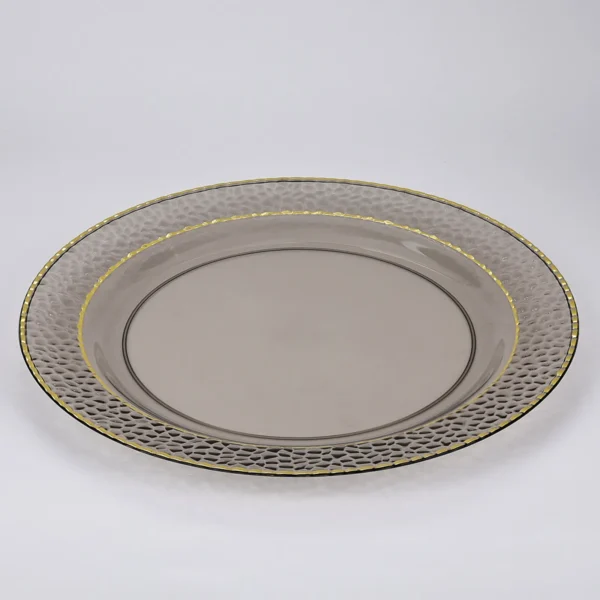 10.25" Black marble-pattern plates
