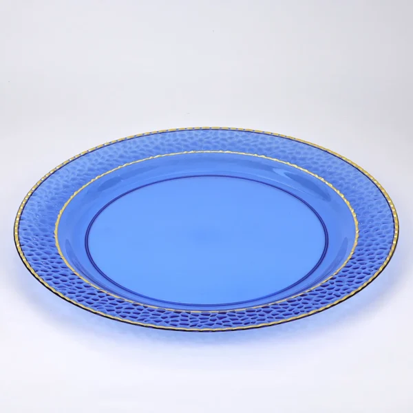 Blue marble-pattern plates