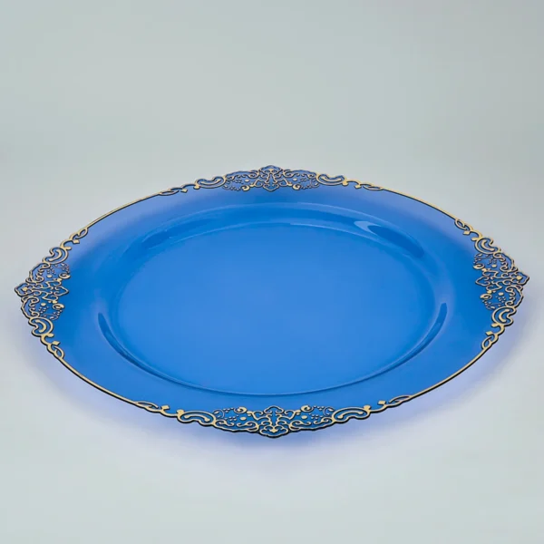 10.25‘’ Clear Blue Plastic Plates