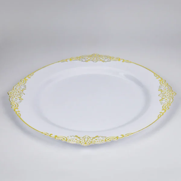 dinner plates with gold rim