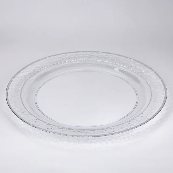 Silver marble-pattern plates