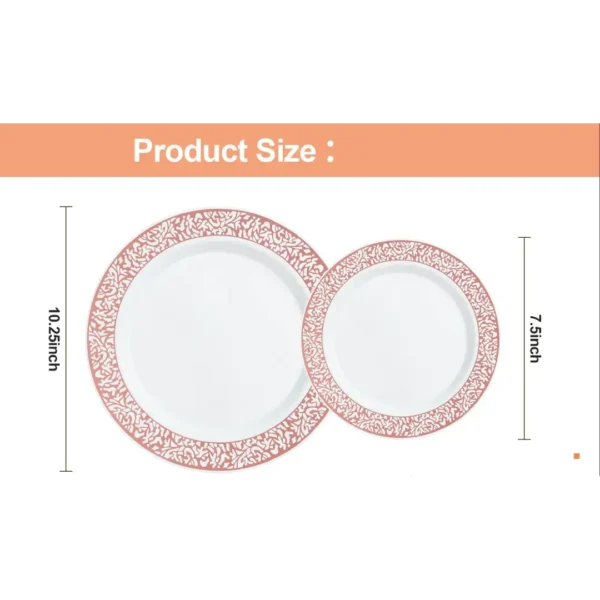Pink embossing dinner plates