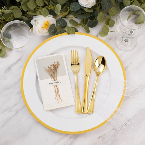 charger plates gold rim