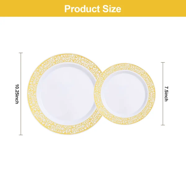 Gold embossing dinner plates