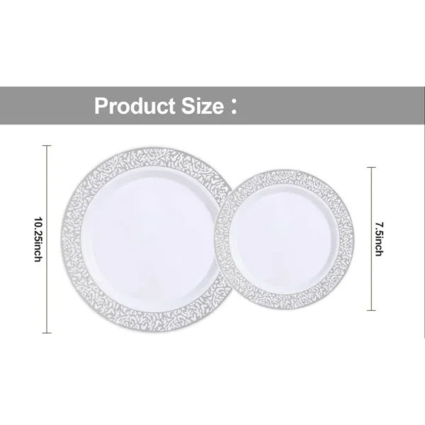 Silver embossing dinner plates