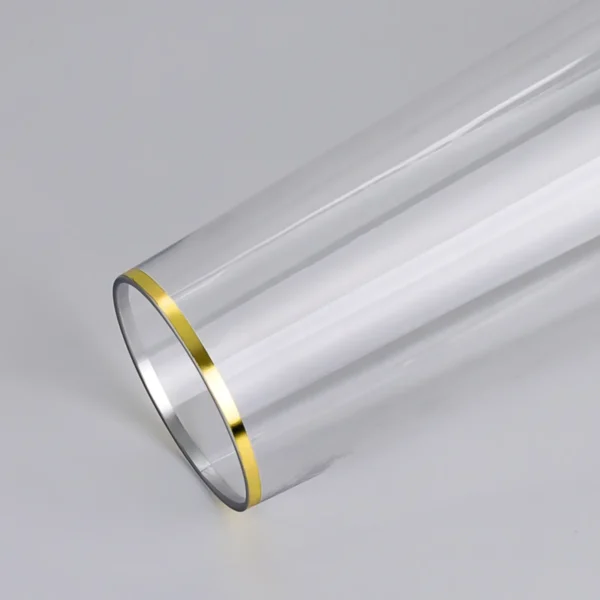9oz Clear Plastic Champagne Flute with Gold Rim