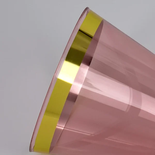 9oz Gold Rim Pink Plastic Cups