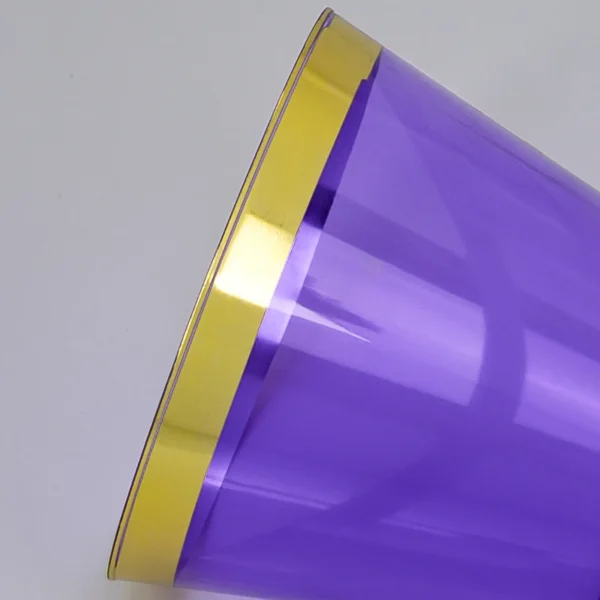 9oz Gold Rim Purple Plastic Cups