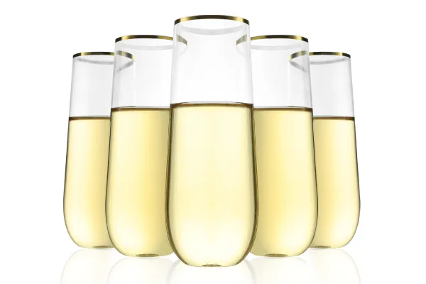 Blow molded champagne glass