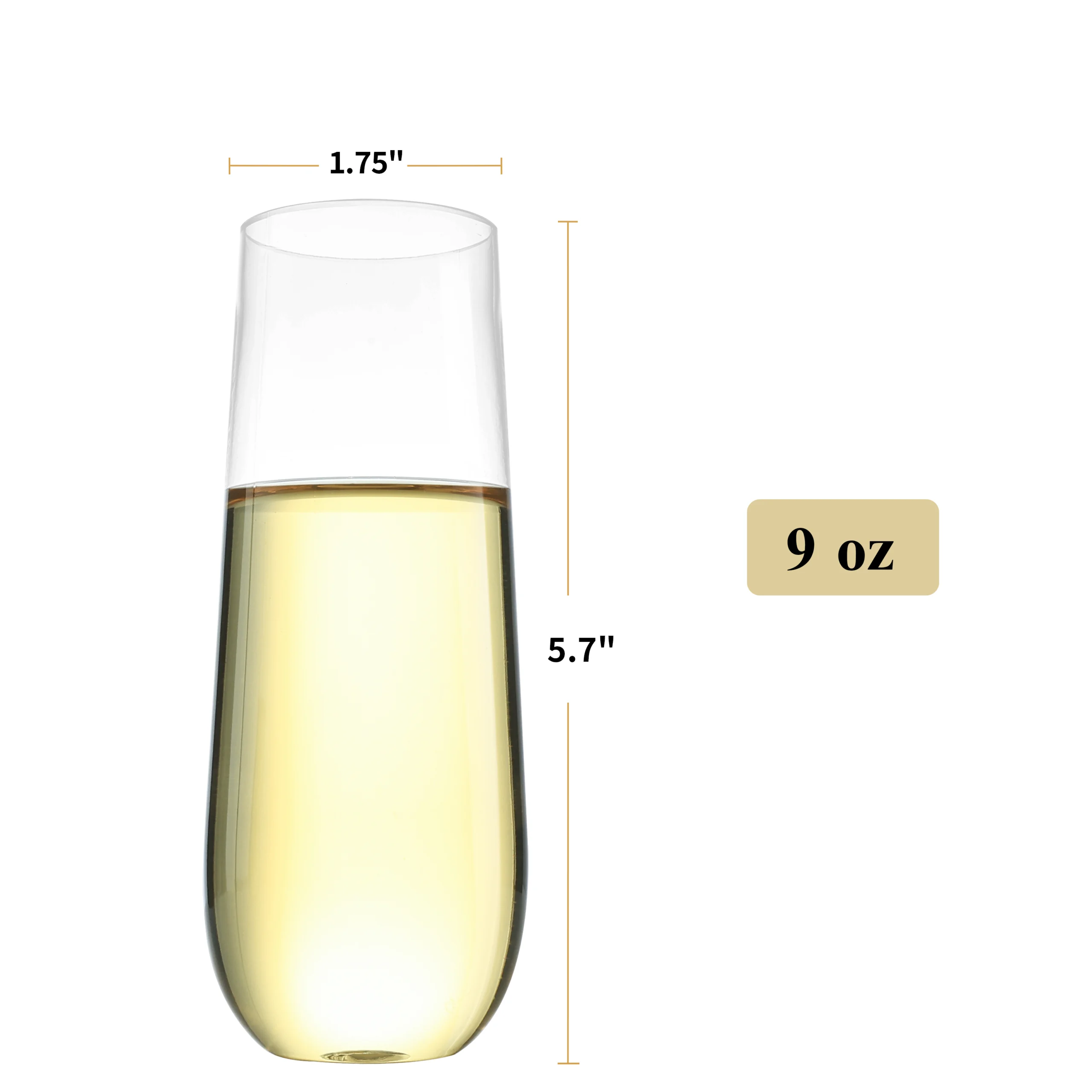 Champagne glass size