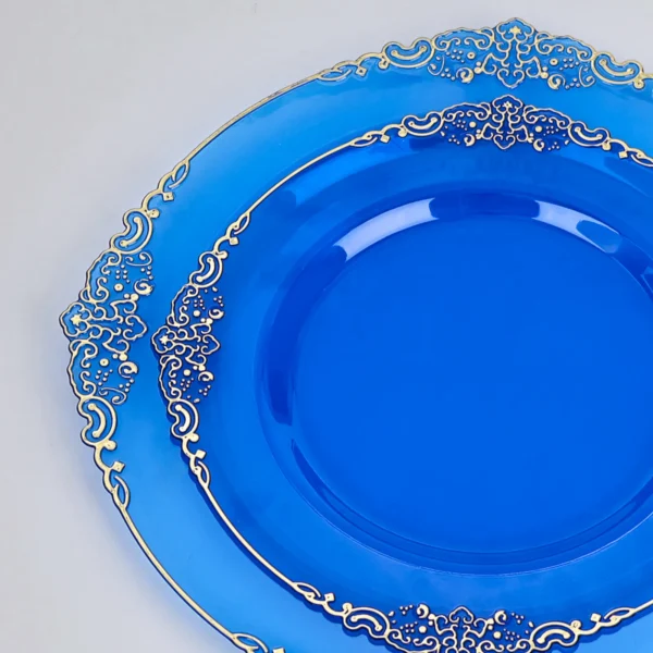 Clear Blue Plastic Plates