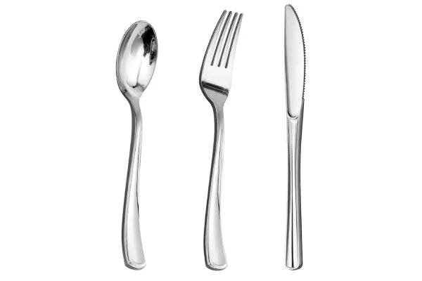 Coated plastic tableware