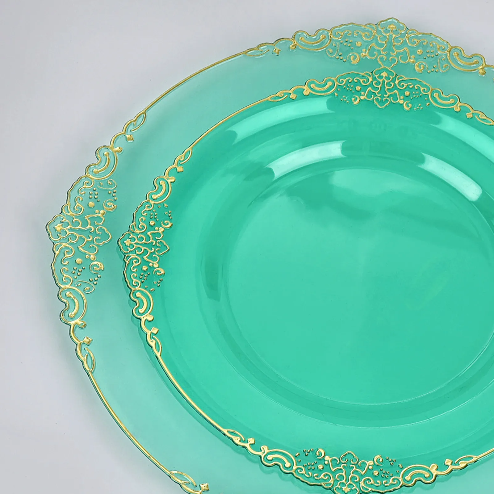 Disposable Retro Green Custom Dinner Plates