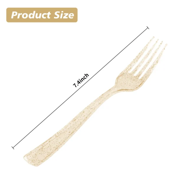 7.4" Glitter Plastic Forks - Image 2