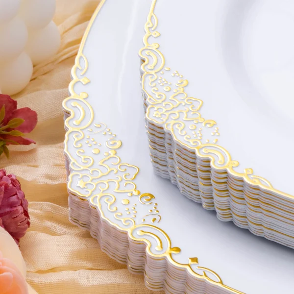 Gold Rimmed Plates Plastic