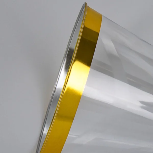 Gold rim clear plastic cups
