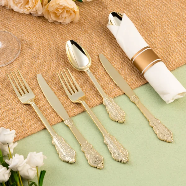 Gold silverware sets