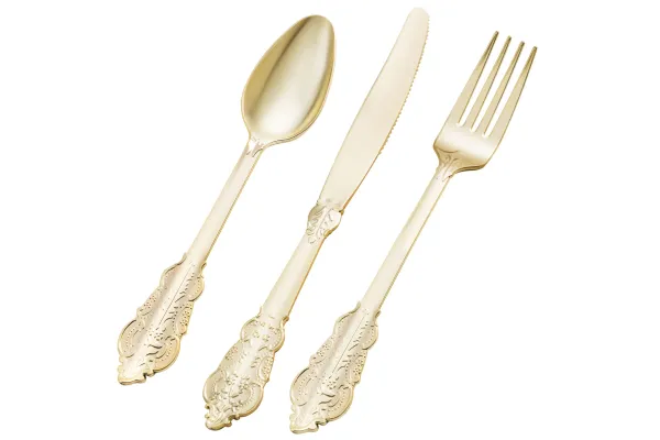 Gold spray plastic tableware