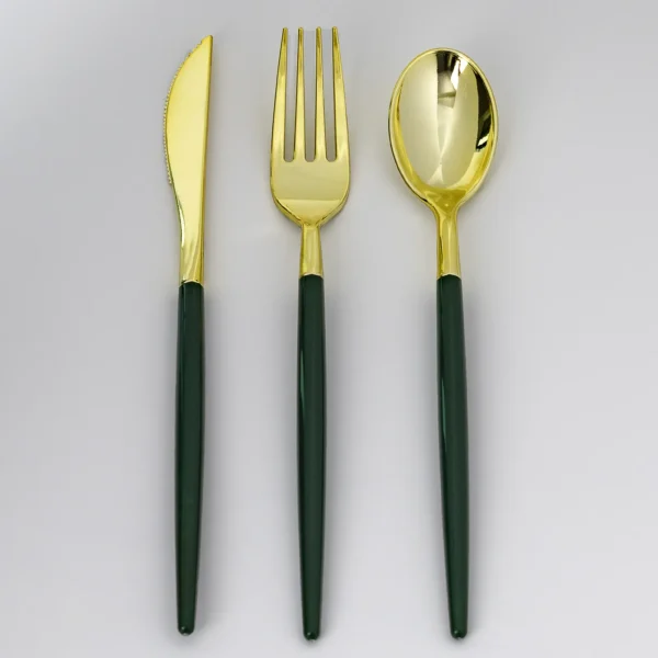 Green Handle cutlery set