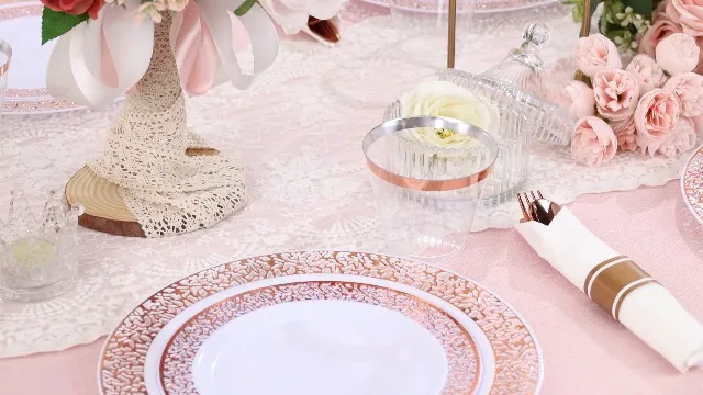 Bestluck Rose Gold Disposable Tableware