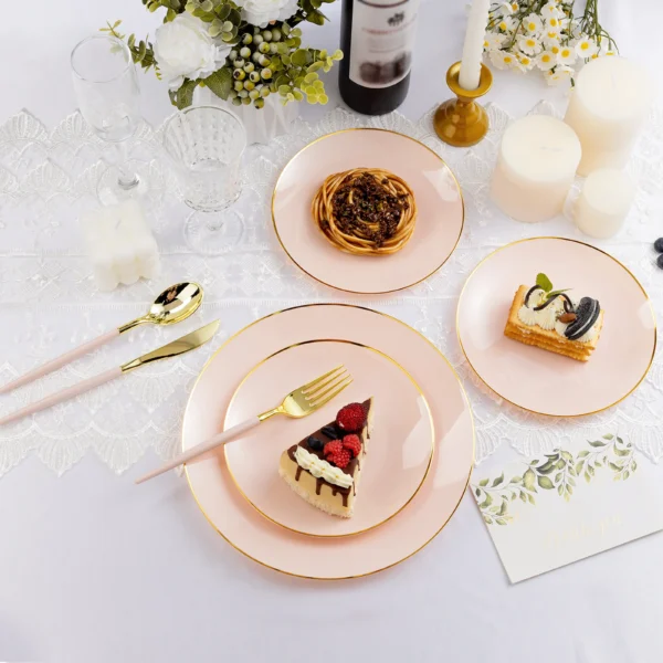 Pink and gold cutlery