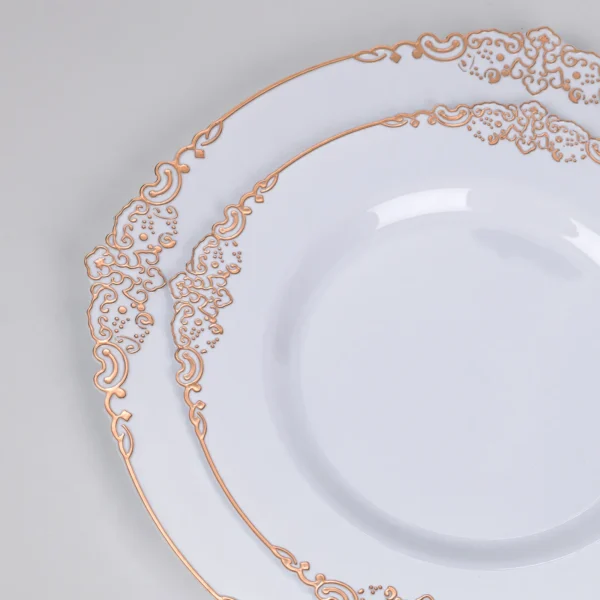 10.25 ''Rose Gold Plastic Plates