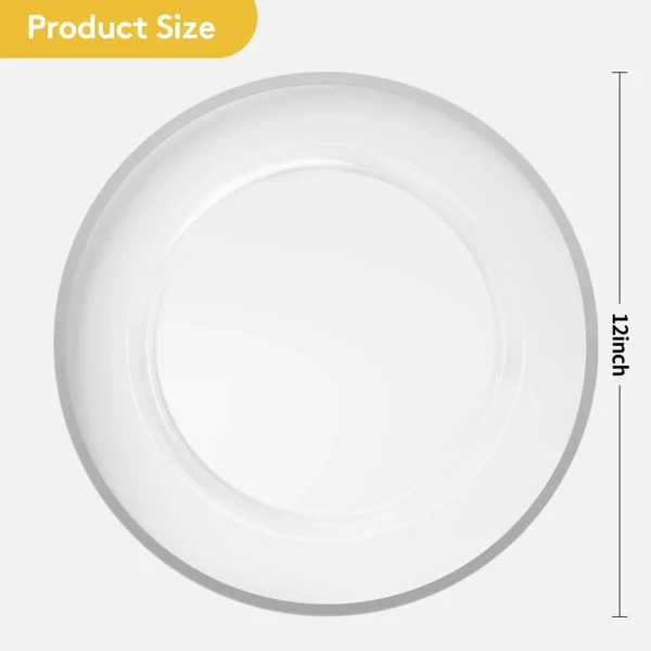12" Silver Rim Charger Plate - Image 2