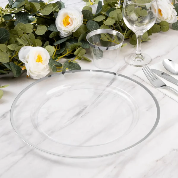 12" Silver Rim Charger Plate - Image 3