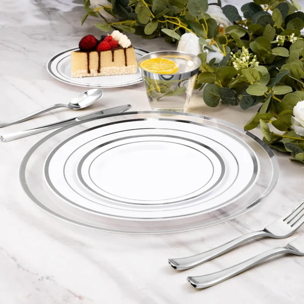 12" Silver Rim Charger Plate - Image 4