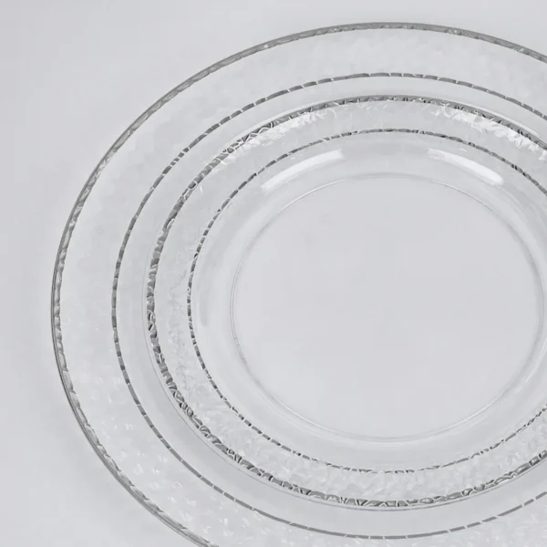10.25" Silver marble-pattern plates - Image 3