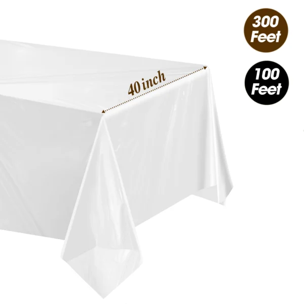 White tablecloth roll size