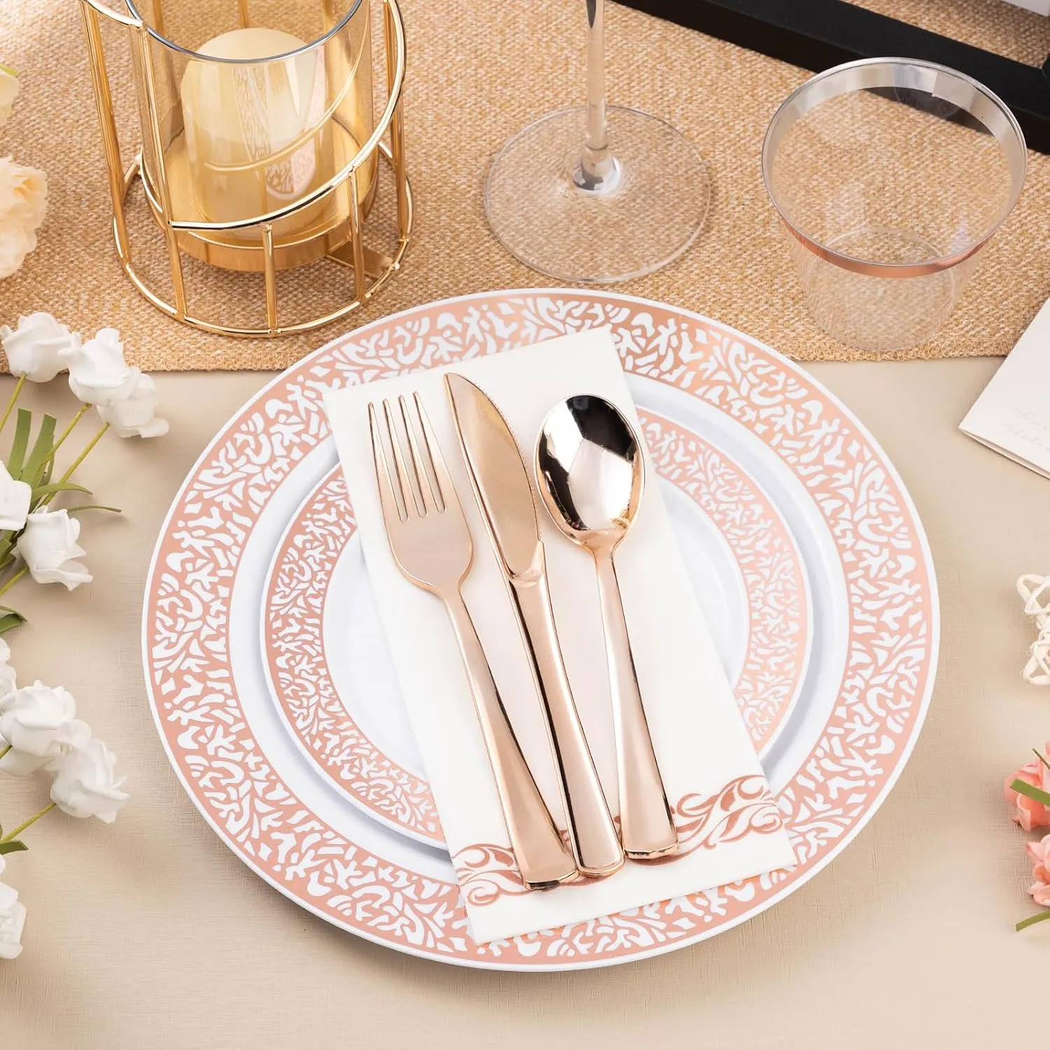 Disposable-Rose-Gold-Plates