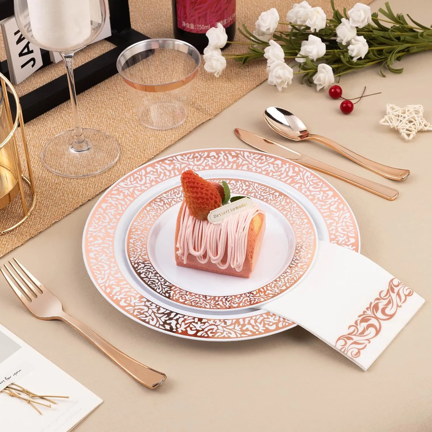 Rose-Gold-Disposable-Plates