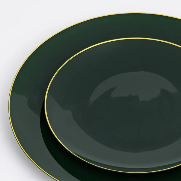 7" Green Gold Dessert Plate - Image 2