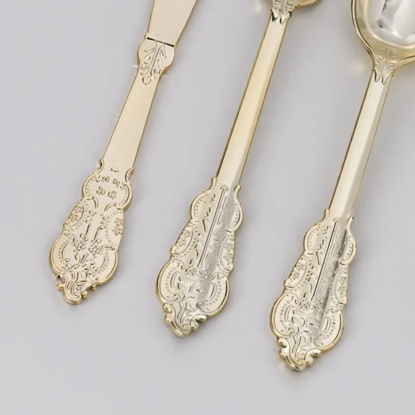 Gold Carved Plastic Cutlery Set - Image 2