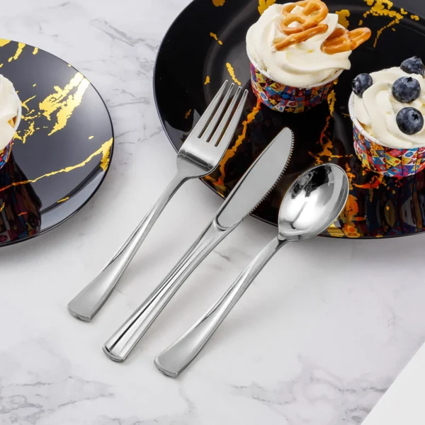 plastic silver forks