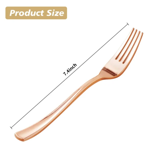 rose gold forks plastic 1