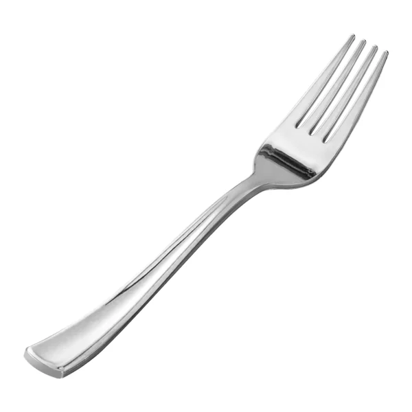 silver plastic forks