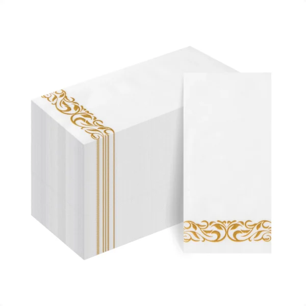 white and rose napkins