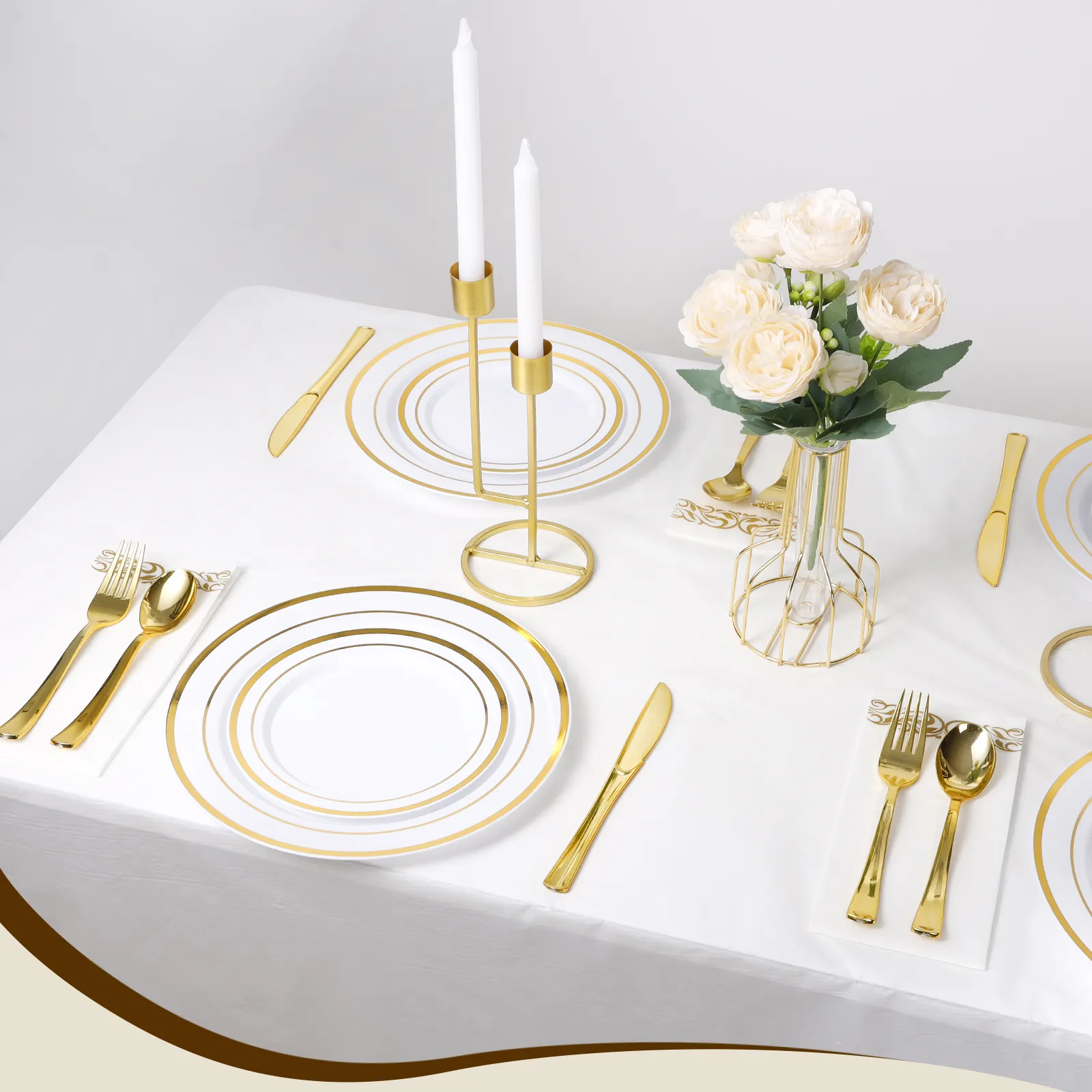 white tablecloth scene