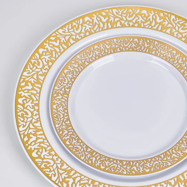 Gold embossing dinner plates