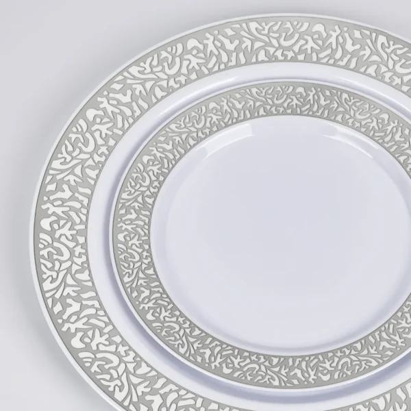 Silver embossing dinner plates