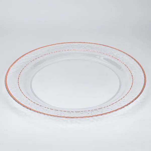 10.25" Rose Gold marble-pattern plates