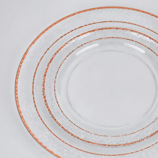 10.25" Rose Gold marble-pattern plates