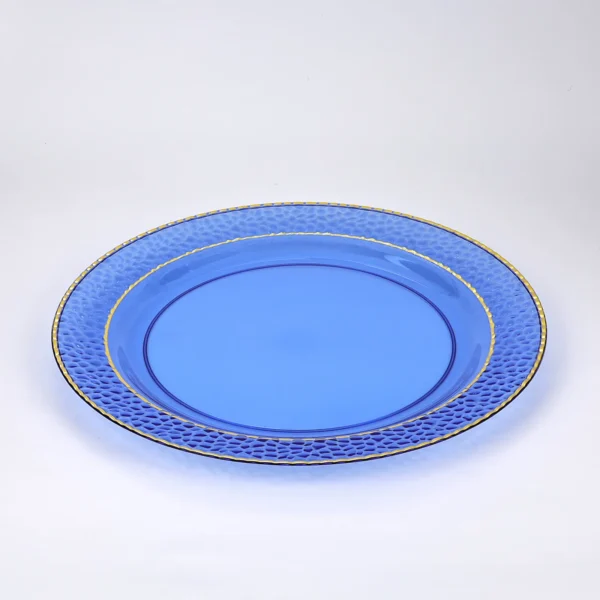Small blue marble-pattern plates