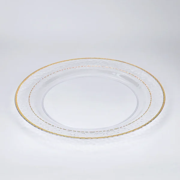Small gold marble-pattern plates