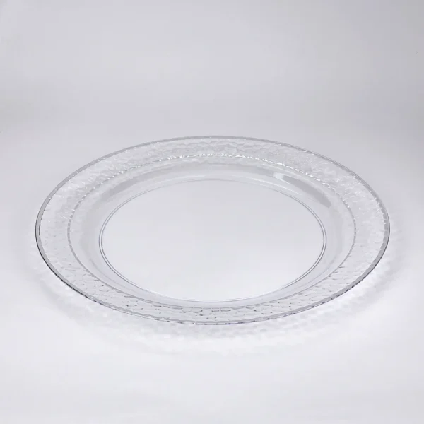 small silver marble-pattern plates