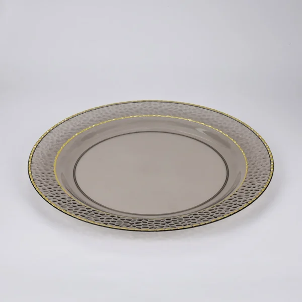 small black marble-pattern plates