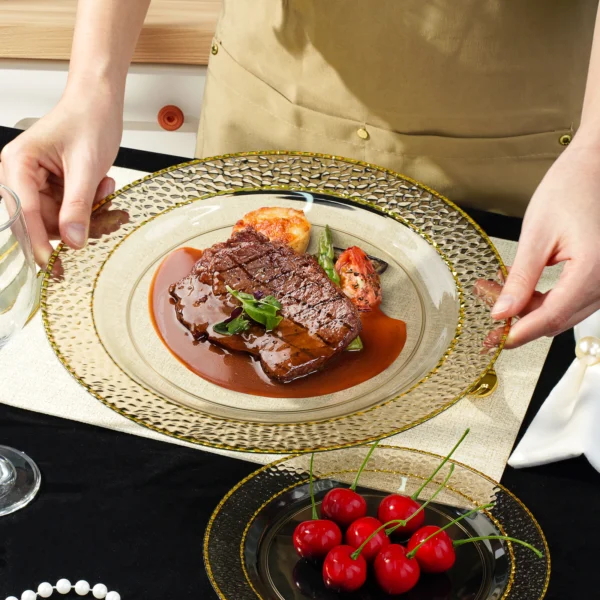 black plastic plates
