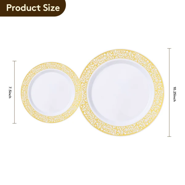 10.25" Gold Lace Dinner Plate - Image 3